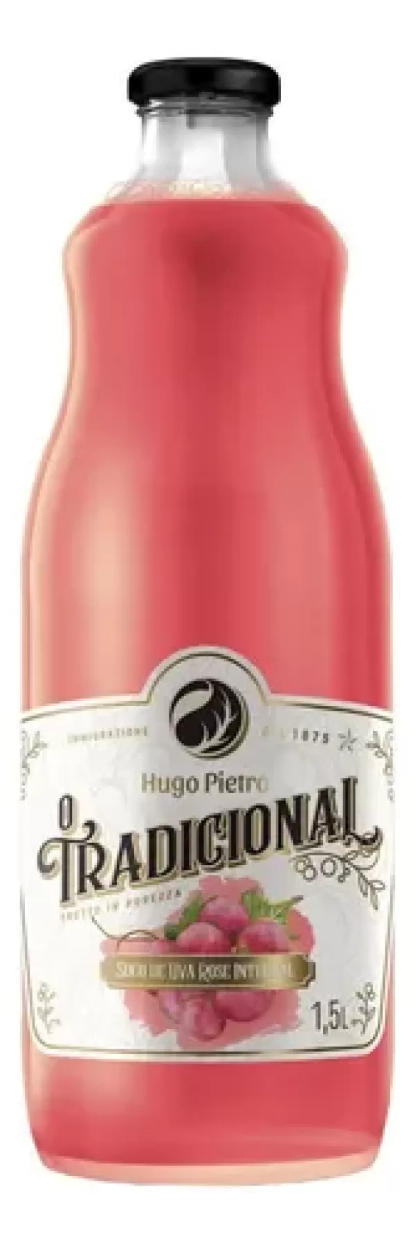 Suco de Uva Rosé Integral Hugo Pietro Vidro 1,5l
