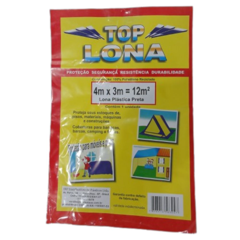 Lona Plástica Preta 4x3 Br Lonas