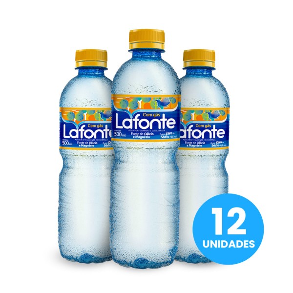Água Lafonte Caixa 500ML Garrafa Com/Gás Com/12