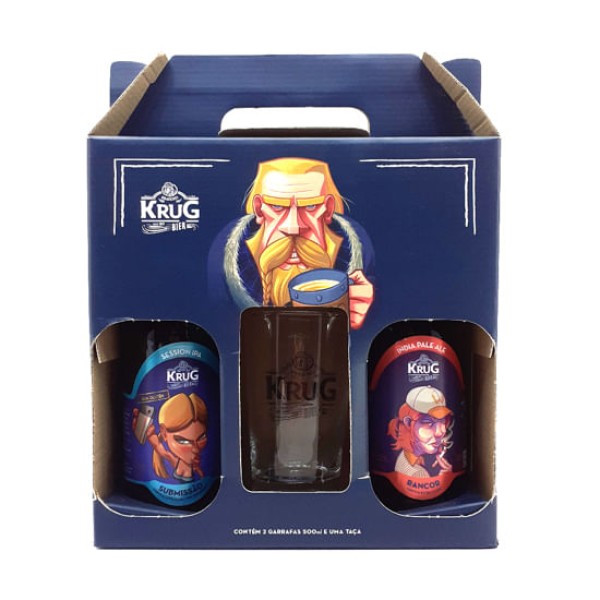 Encontraproduto.com.br - Kit Cervejas Krug 2 Unidades 500ml + Copo