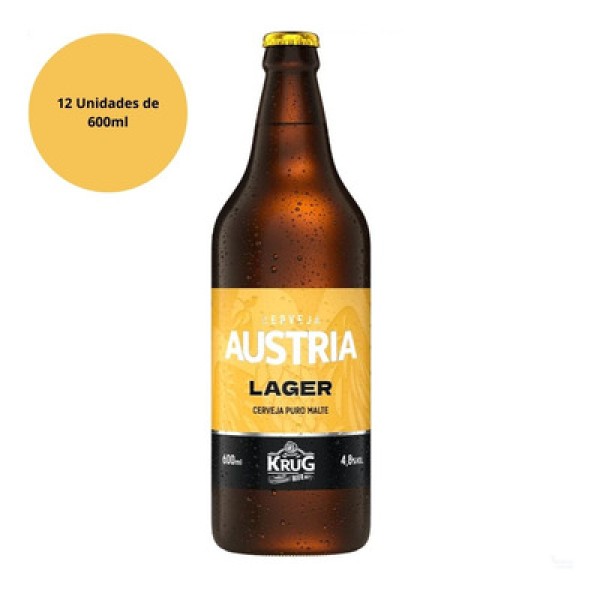 Cerveja Lager Puro Malte Áustria Krug Garrafa 600ml
