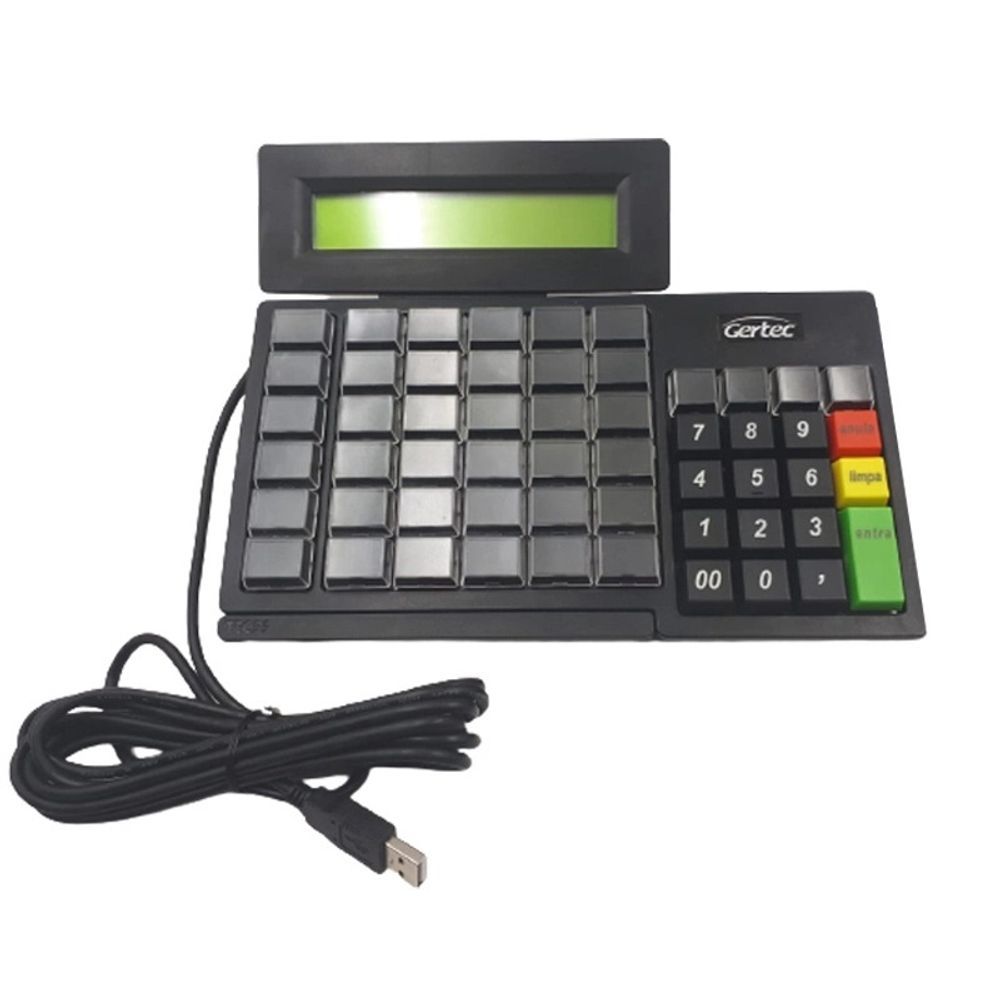 Encontraproduto.com.br - Teclado para PDV Gertec com Display e USB 2.0