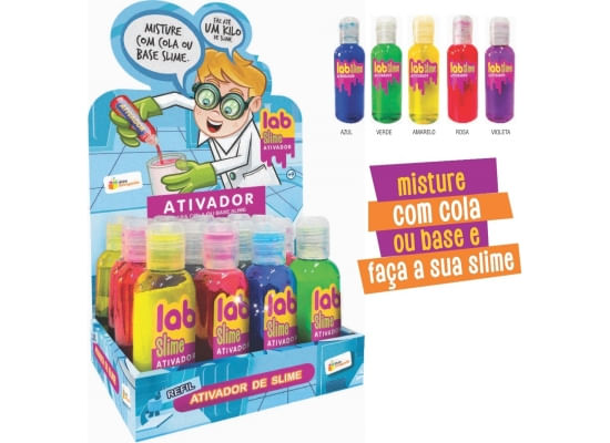 Encontraproduto.com.br - Lab Slime Gelelé Ativador Refil Color - Sortido