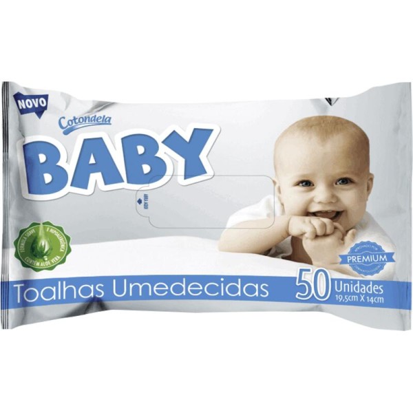 Encontraproduto.com.br - Toalha Umedecida Cotondela Baby Pacote com 50 unidades