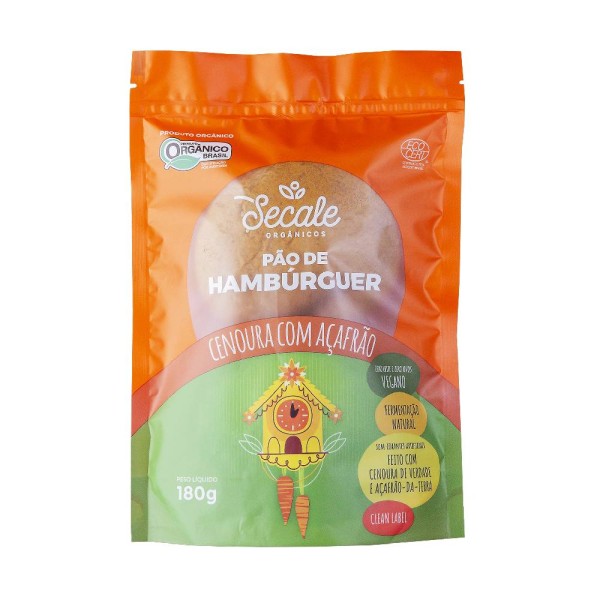 Encontraproduto.com.br - Pão de Hambúrguer Cenoura com Açafrão Orgânico Secale 180g