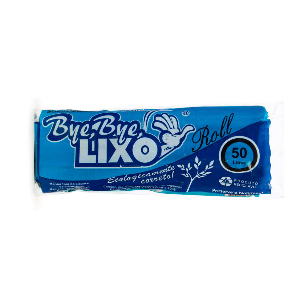 Encontraproduto.com.br - Saco p/ Lixo Bye Bye Lixo 50 Litros Roll c/ 50