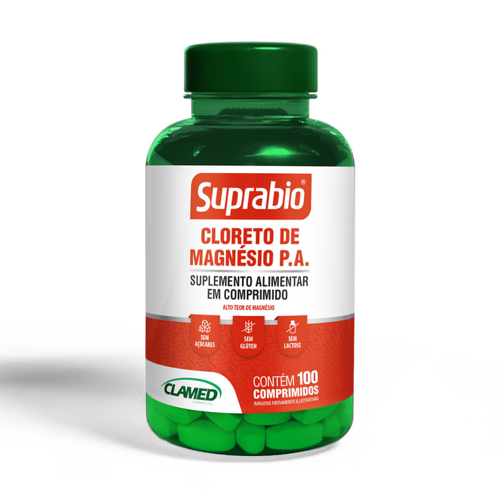 Encontraproduto.com.br - Suplemento Alimentar Suprabio Cloreto De Magnesio P.a. 100 Comprimidos