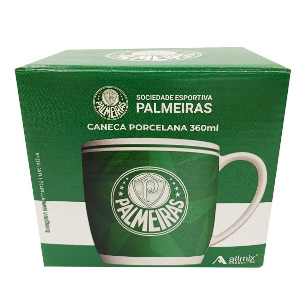 Encontraproduto.com.br - Caneca Palmeiras 360ml em Porcelana Allmix