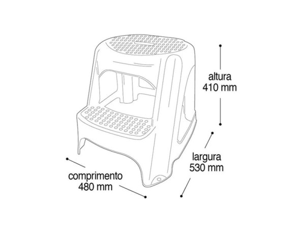 Encontraproduto.com.br - Banqueta Plastica Pt Step Multiuso 2 Degraus