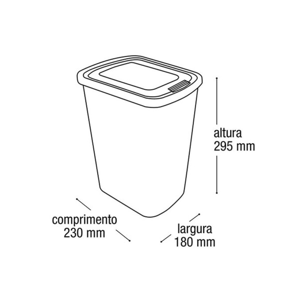 Encontraproduto.com.br - We Drop - Lixeira Cesto 9 Litros Com Tampa Click Label Cinza Inox