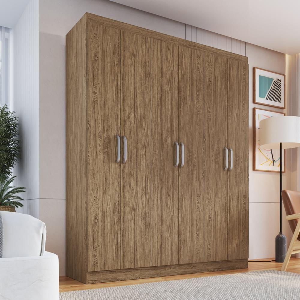 Guarda Roupa Casal 6 Portas E 2 Gavetas Internas Rp3624 Decibal Wood Wood