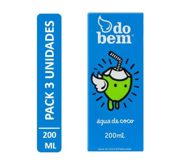 Encontraproduto.com.br - Água de Coco Esterilizada Do Bem Pack com 3 Unidades 200ml Cada