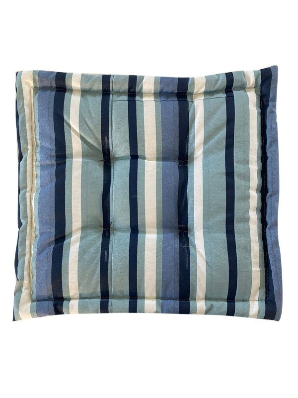 Encontraproduto.com.br - Almofada Futon Rd Com Bordas Azul Bic Com Listras 50X50cm