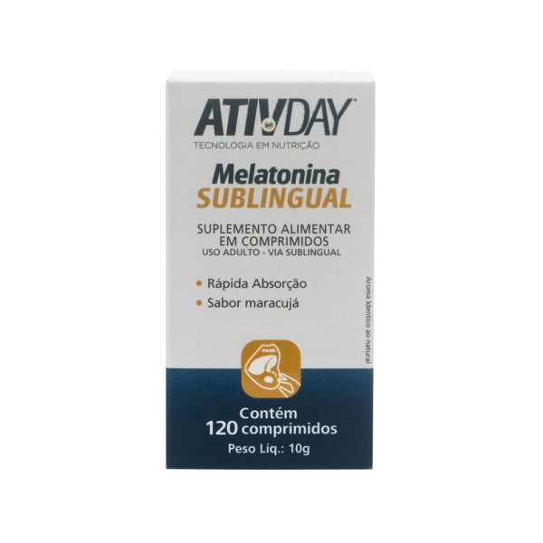 Encontraproduto.com.br - Ativday Melatonina Orod 210mcg Com 120 Comprimidos