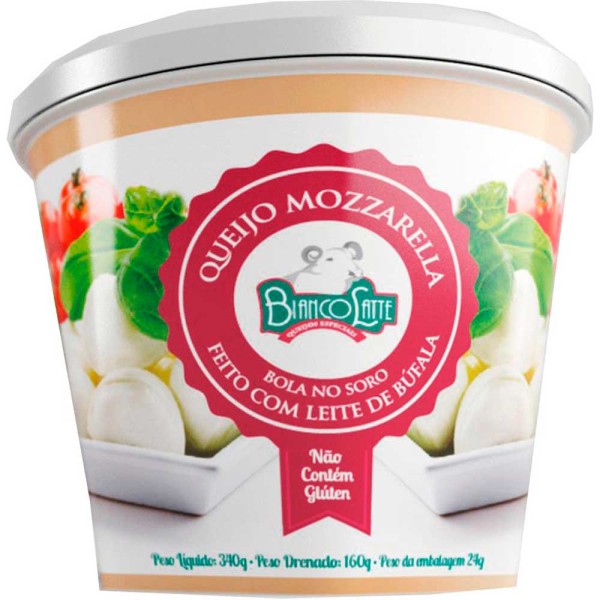 Encontraproduto.com.br - Queijo Mussarela de Búfala Bianco Latte Cereja no Soro 2kg