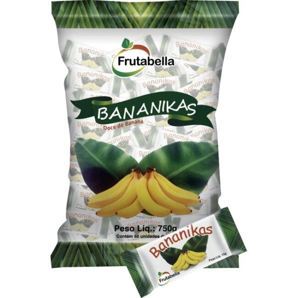 Encontraproduto.com.br - Doce Frutabella Bananikas Pacote com 750g