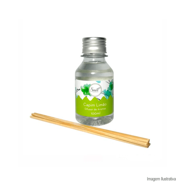 Mini difusor de aromas com palito 100ml capim limão - smell aromas