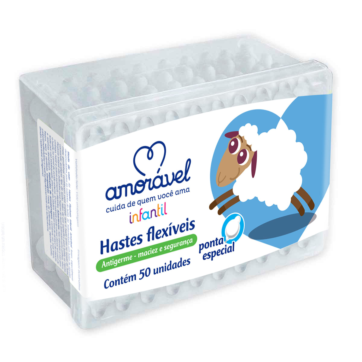Encontraproduto.com.br - Hastes Flexível Amorável Especial Baby Com 50 Unidades