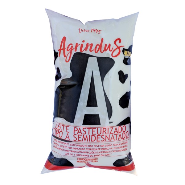 Leite Pasteurizado Agrindus 1L TP A Semidesnatado
