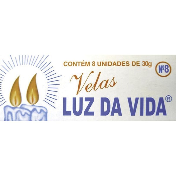 Velas Luz da Vida Nº8 Caixeta com 8 unidades