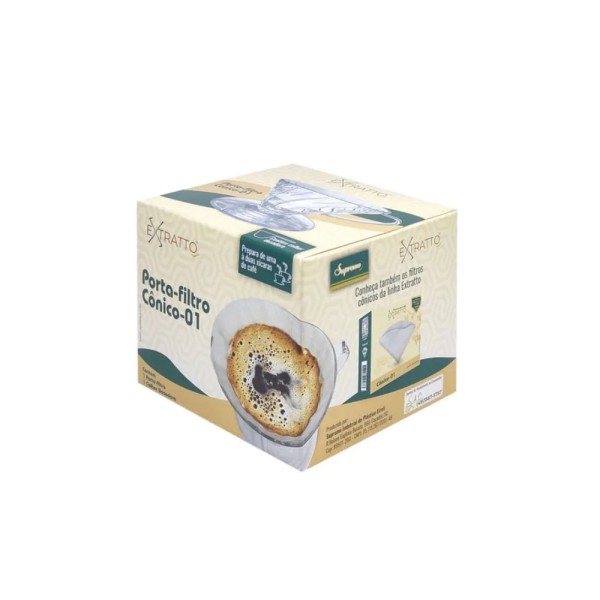 Encontraproduto.com.br - Porta-filtro Cônico Acrílico Transparente Tamanho 01