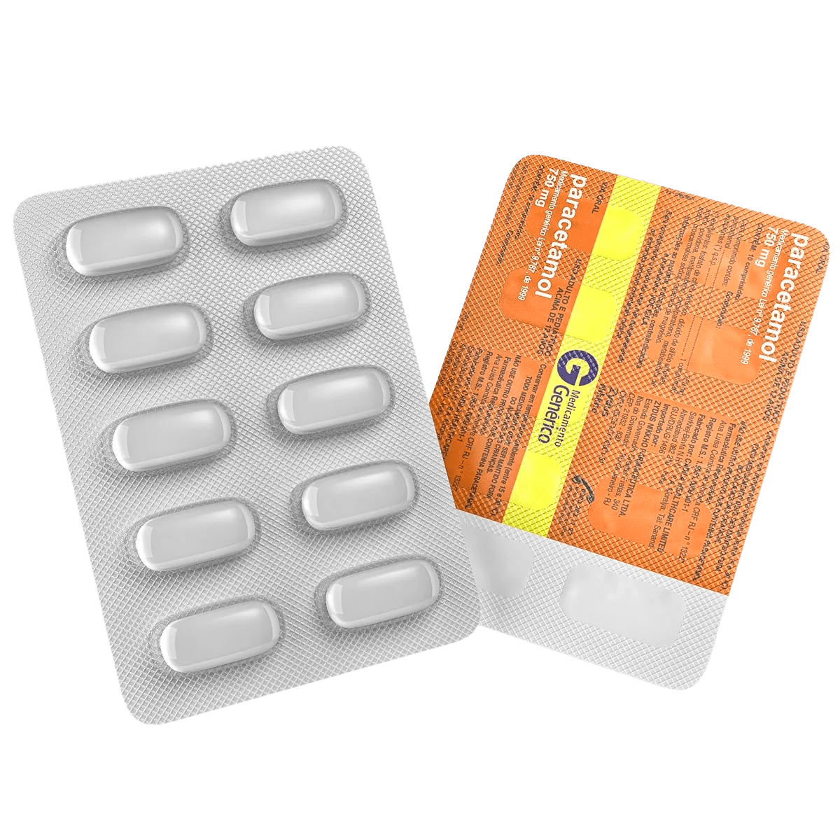 Encontraproduto.com.br - Paracetamol 750mg Com 10 comprimidos genéricos zydus