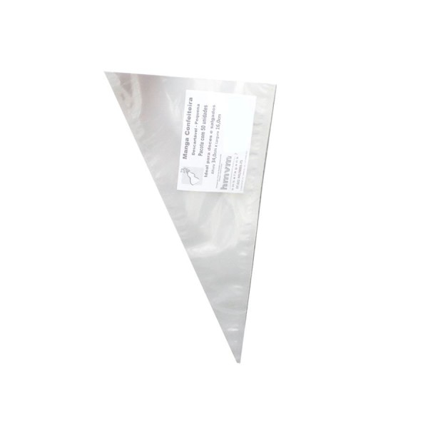 Saco de Confeitar Descartável P 34x16cm com 50 un HMVM