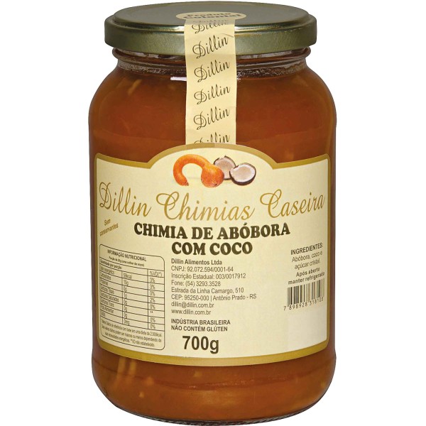Encontraproduto.com.br - Chimia de Abóbora com Coco Dillin 700g