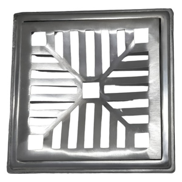 Encontraproduto.com.br - Grelha Com Porta Grelha Para Piso 25 X 25cm Alumínio Polido - Acvent.