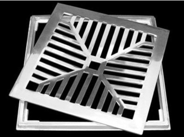 Encontraproduto.com.br - Grelha Com Porta Grelha Para Piso 25 X 25cm Alumínio Polido - Acvent.