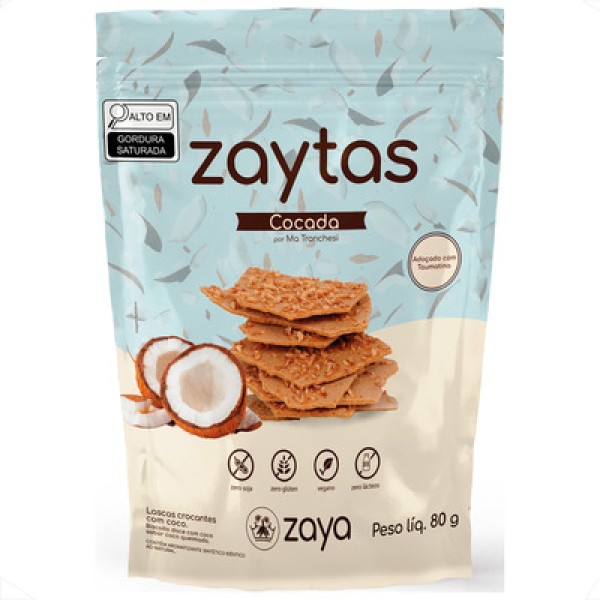 Lascas Veganas Crocantes S/ Gluten Zaytas Cocada Zero Açucar