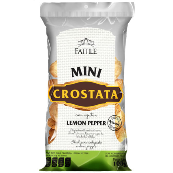 Pão Tipo Mini Crostata Lemon Pepper Fattile 100 g