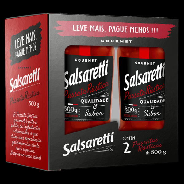 Encontraproduto.com.br - Passata Tomate Rústica Salsaretti 500g Com 2 Lv Mais Pg Men