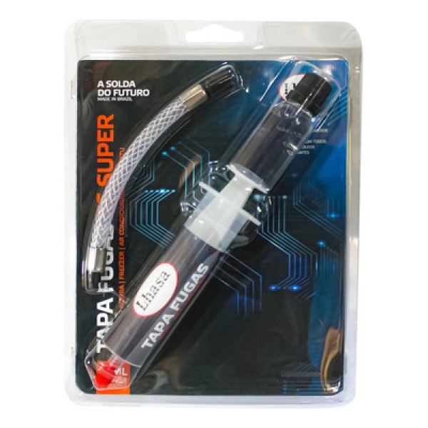 Encontraproduto.com.br - Tapa Fugas Brasweld F5 Super 30ML com Mangueira para Refrigerador e Ar Condicionado