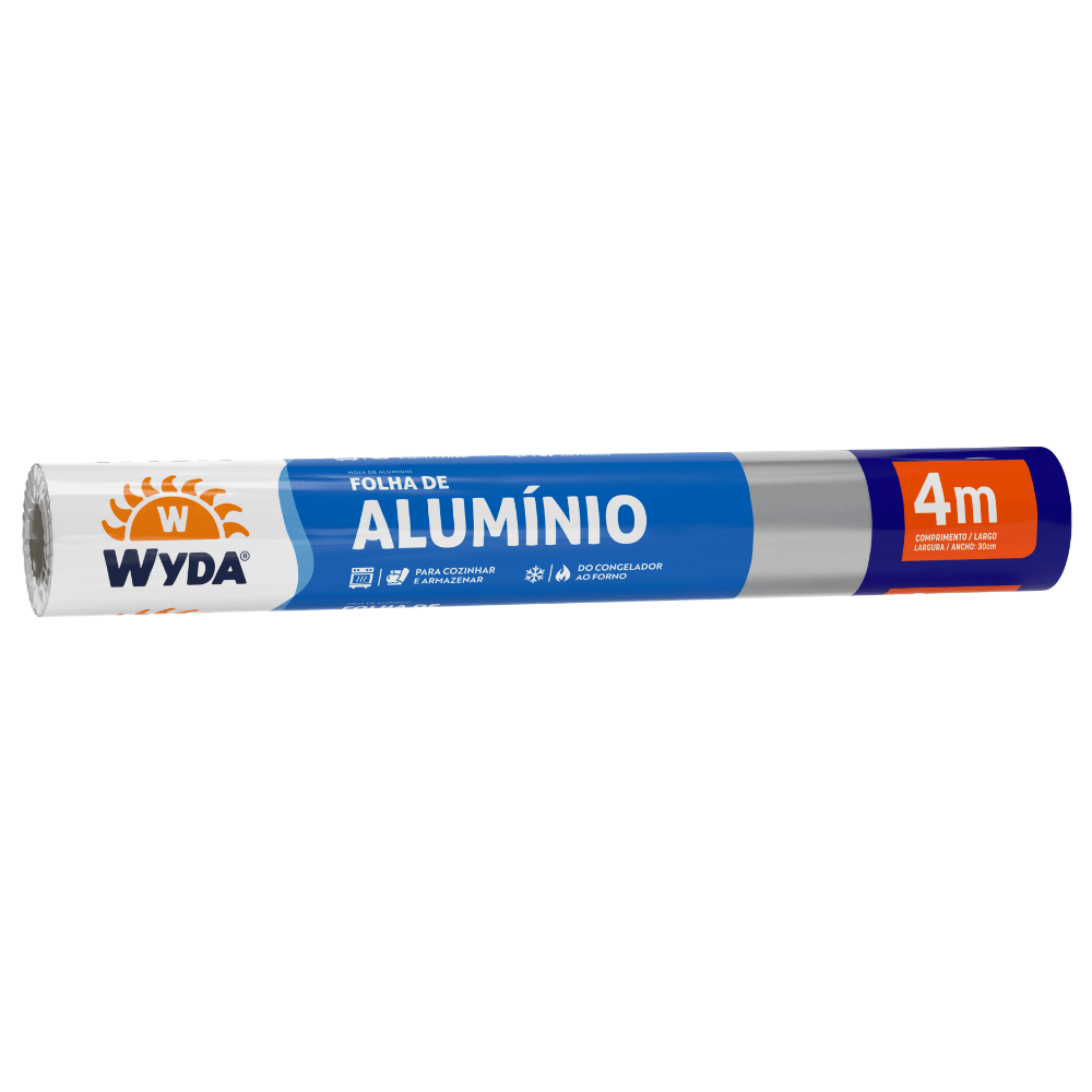 Encontraproduto.com.br - Folha de Alumínio Wyda 30cm x 4m Rolo