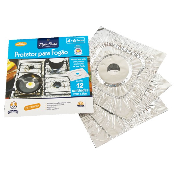 Encontraproduto.com.br - Protetor para Fogão 27X27cm com 12un Wyda