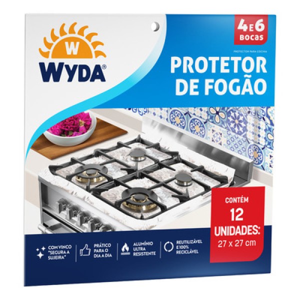 Encontraproduto.com.br - Protetor para Fogão 27X27cm com 12un Wyda