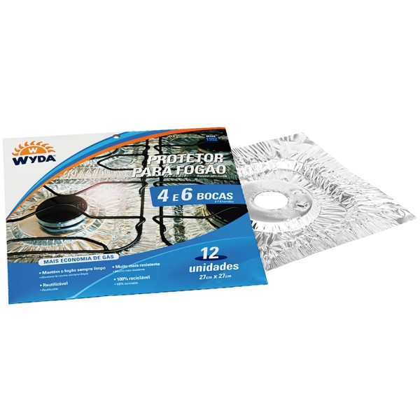 Encontraproduto.com.br - Protetor para Fogão 27X27cm com 12un Wyda