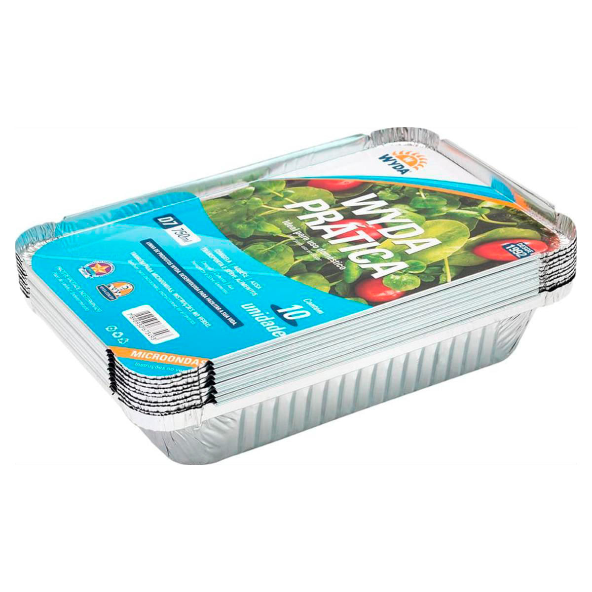Encontraproduto.com.br - Embalagem de Alumínio Wyda D7 Prática 750ml Pacote com 10 unidades