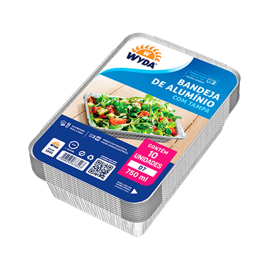 Encontraproduto.com.br - Embalagem de Alumínio Wyda D7 Prática 750ml Pacote com 10 unidades