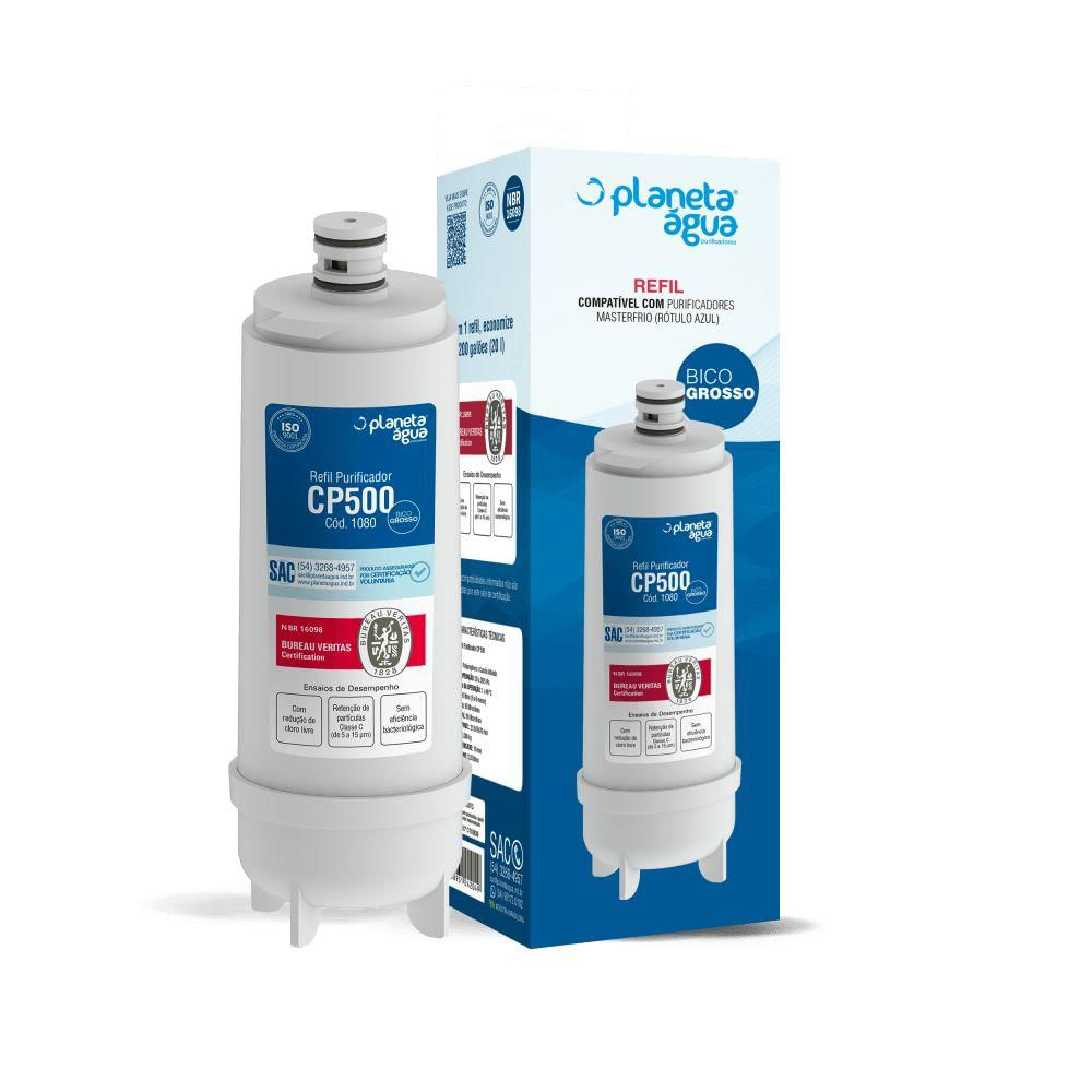 Refil Filtro Planeta Água Cp500 Para Purificador De Água Master Frio Rótulo Azul - Compatível