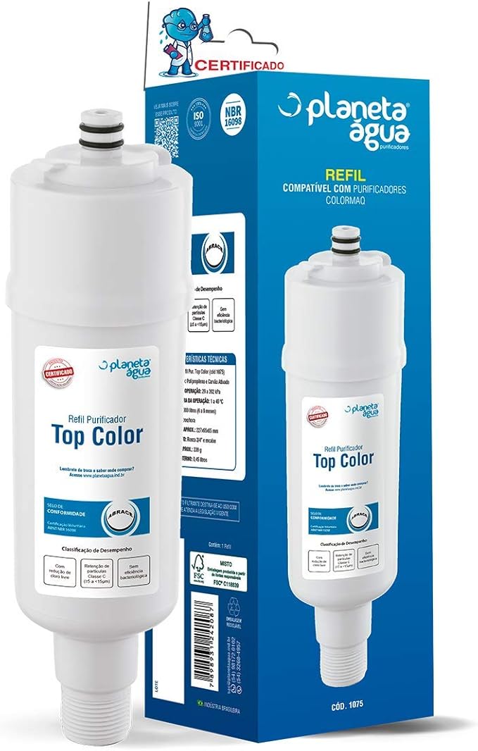 Refil Filtro Planeta Água Top Color Para Purificador De Água Colormaq - Compatível