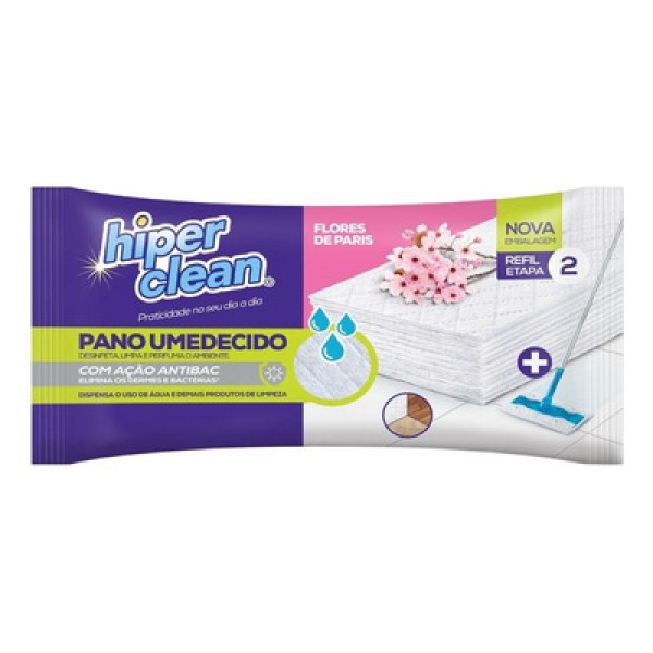 Refil Para Mop Hiperclean Umedecido Com 12 Unidades Aromas De Paris