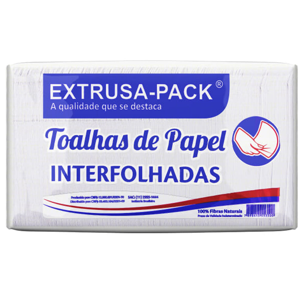 Toalha Papel Interfolhada Extrusa 20X20 Com 1000