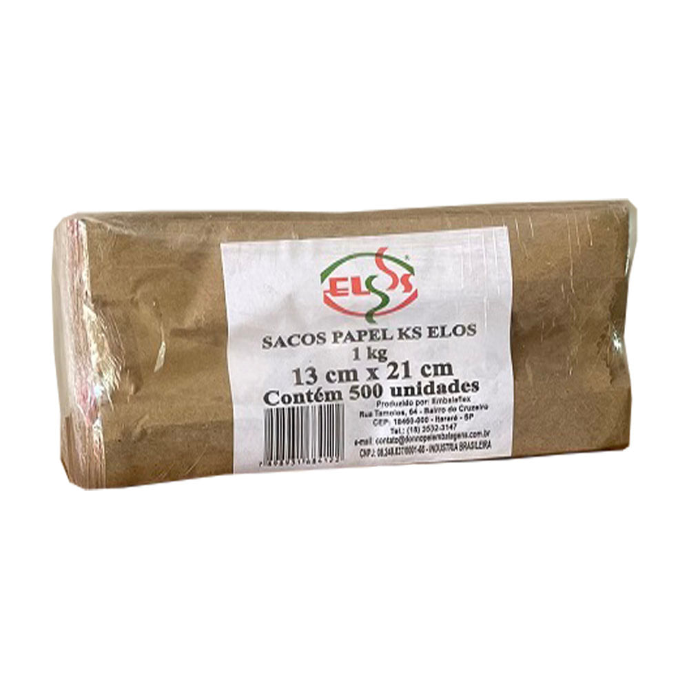 Saco Papel Ks Elos 1kg C/500 Unidades