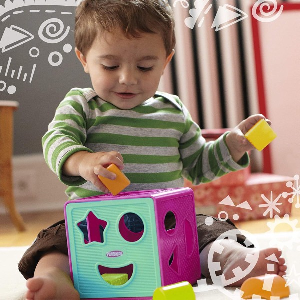 Encontraproduto.com.br - Cubo com Formas Geométricas 10 Peças Playskool Hasbro 322