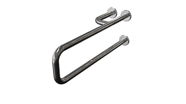 Encontraproduto.com.br - Barra de Apoio Lateral Fixa Direita 70cm Alumínio Prata Levevida