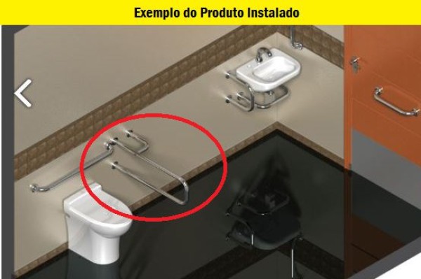 Encontraproduto.com.br - Barra de Apoio Lateral Fixa Direita 80cm Alumínio Prata Levevida