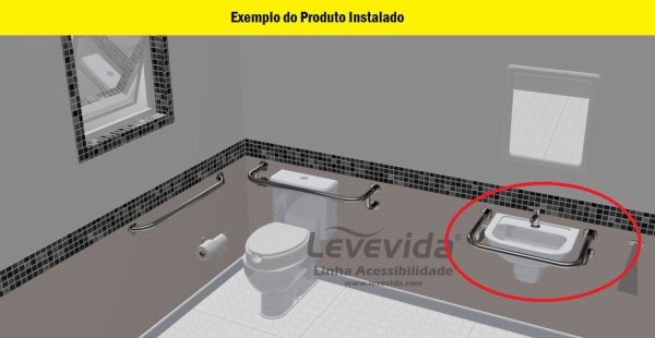 Encontraproduto.com.br - Barra de Apoio para Lavatório L51 Alumínio Prata Levevida