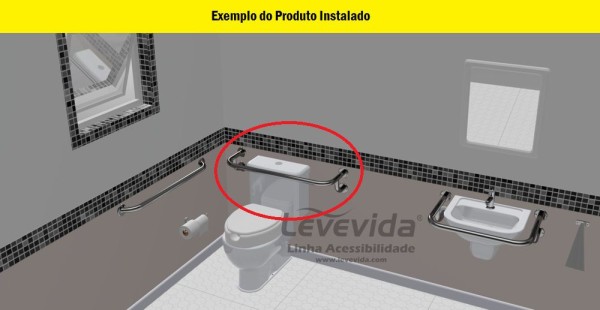 Encontraproduto.com.br - Barra de Apoio para Caixa Acoplada 80cm Aluminio Prata Levevida